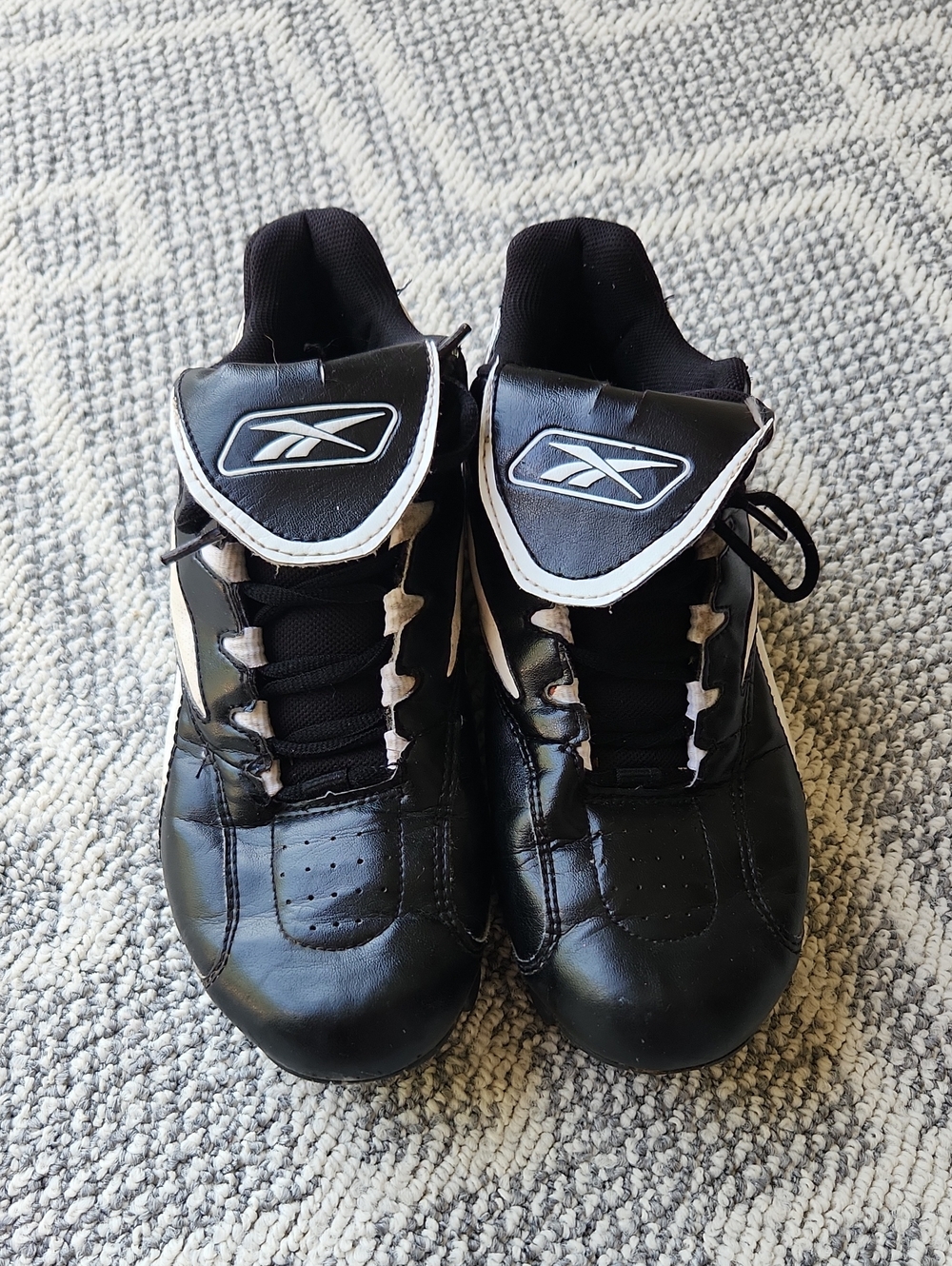 Reebok Black Baseball Sneakers with White Trim